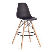 Стул барный Cindy Bar Chair/Синди Бар Чаир (мод. 80-1) дерево бук/металл/пластик, 50х51х109см, черный 3010/ натуральный