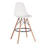 Стул барный Cindy Bar Chair/Синди Бар Чаир (мод. 80-1) дерево бук/металл/пластик, 50х51х109см, белый 70029/ натуральный
