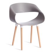 Стул QXX/КXX (мод. C1058-1) пластик/дерево, 60х53х81см, серый/натуральный