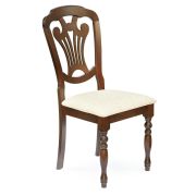 Стул Персей/ Perseus/Персеус дерево гевея, 46х54х99см, капучино, ткань кремовая с рисунком 3321