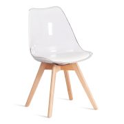 Стул TULIP (mod. 73-1) / 2 шт. в упаковке дерево/пластик/экокожа, 47,5x55x80 см, Прозрачный (Transparent)