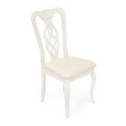 Стул - Афродита/ Aphrodite дерево гевея, 46х54х99см, Ivory white, ткань кремовая с рисунком (3321)