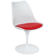 Стул TULIP FASHION CHAIR (mod.109) металл/пластик/PU, 48 x 55 x 81см, белый / красный