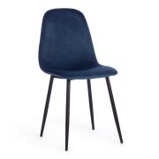 Стул BREEZE (mod. 4724) / 2 шт. в упаковке вельвет/металл, 44 х 53 х 87 см, Blue (синий) HLR63 / черный