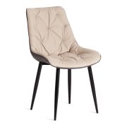 Стул ALTUS ( mod. 2334 ) / 1 шт. в упаковке ткань/экокожа/металл, 53x61x88 см, бежевый/темно-серый/черные ножки