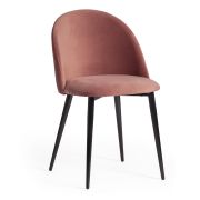 Стул Monro/Монро (мод. 710) ткань/металл, 55х51х78см, коралловый бархат 15/черный