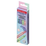 Ручки гелевые стираемые автоматические BRAUBERG «X-ERASE RT PASTEL COLOR», СИНИЕ, НАБОР 4 ШТ., пишущий узел 0,7 мм, линия 0,5 мм, 144426
