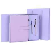 Ежедневник в подарочном наборе 5 в 1, А5, 145x212 мм, BRAUBERG «President», под кожу, 160 листов, сиреневый, 116853