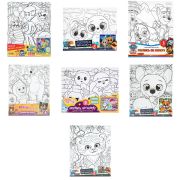 Картина детская по контуру, АССОРТИ 7 видов, 20х25 см, на подрамнике, акрил, кисти, МУЛЬТИ АРТ, 8084