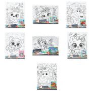 Картина детская по контуру, АССОРТИ 7 видов, 15х20 см, на подрамнике, акрил, кисти, МУЛЬТИ АРТ, 5896