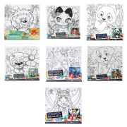 Картина детская по контуру, АССОРТИ 7 видов, 15х15 см, на подрамнике, акрил, кисти, МУЛЬТИ АРТ, 5902