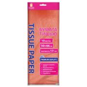Цветная бумага ТИШЬЮ 17 г/м2, 50х66 см, 10 листов, коралловый цвет, ЗОЛОТАЯ СКАЗКА, 116477