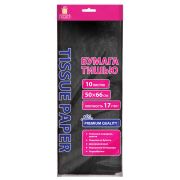 Цветная бумага ТИШЬЮ 17 г/м2, 50х66 см, 10 листов, черный цвет, ЗОЛОТАЯ СКАЗКА, 116484