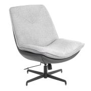 Кресло лаунж Cosmo велюр/букле (HYP)/экокожа, светло-серый/графит