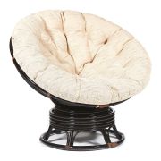 Кресло-качалка PAPASAN/ПАПАСАН w 23/01 B /с подушкой/ 115х78х104 см, Antique brown (античный черно-коричневый), ткань Старт