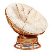 Кресло-качалка PAPASAN/ПАПАСАН w 23/01 B /с подушкой/ 115х78х104 см, Cognac (коньяк), ткань Старт