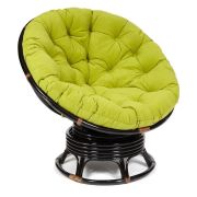 Кресло-качалка PAPASAN/ПАПАСАН w 23/01 B /с подушкой/ 115х78х104 см, Antique brown (античный черно-коричневый), флок Олива, 23