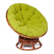 Кресло-качалка PAPASAN/ПАПАСАН w 23/01 B /с подушкой/ 115х78х104 см, Pecan (орех), флок Олива, 23