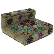 Модуль мягкий со спинкой Secret De Maison SOL (mod. MA-104) cotton Kilim, 80х80х43см, серый с цветами