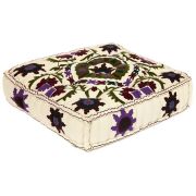 Модуль мягкий Secret De Maison MAHARAJA (mod. MA-106) cotton Kilim, 80х80х20см, белый с цветами