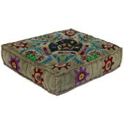 Модуль мягкий Secret De Maison SOL (mod. MA-109) cotton canvas sujani, 80х80х20см, серый с цветами