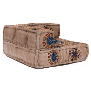 Модуль мягкий угловой Secret De Maison RADJA (mod. 10232) cotton velvet, 80х80х43см, желтый с цветами