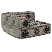 Модуль мягкий угловой Secret De Maison SOL (mod. 10234) cotton velvet, 80х80х43см, серый с цветами