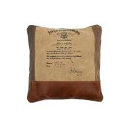 Подушка Secret De Maison THOMAS ( mod. M-7043 ) кожа буйвола / ткань, 40 х 40см, коричневый, ткань: винтаж