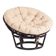 Кресло PAPASAN/ПАПАСАН 23/01 W /с подушкой/ диаметр подушки 129 см, 115х101х104 см, Antique brown (античный черно-коричневый), ткань Старт