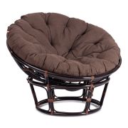 Кресло PAPASAN/ПАПАСАН 23/01 W /с подушкой/ диаметр подушки 125 см, 115х101х104 см, Antique brown (античный черно-коричневый), ткань Коричневый