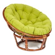 Кресло PAPASAN/ПАПАСАН 23/01 W /с подушкой/ диаметр подушки 125 см, 115х101х104 см, Pecan (орех), флок Олива, 23