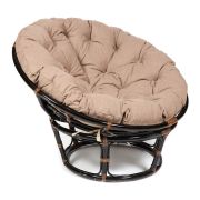Кресло PAPASAN/ПАПАСАН 23/01 W /с подушкой/ 115х101х104 см, Antique brown (античный черно-коричневый), экошерсть Коричневый, 1811-5
