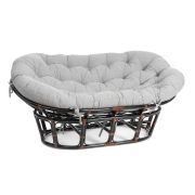 Диван MAMASAN/МАМАСАН 23/02 W /с подушкой/ 169х102х80 см, Antique brown, матрац 182х119 см, ткань серо-бежевая 3М 16/2