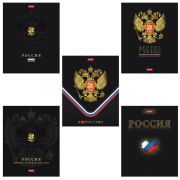 Тетрадь А5 48 л., HATBER, скоба, клетка, матовая ламинация, 3D-фольга, 3D-лак, Россия (микс), 093210, 48Т5лофлВ1