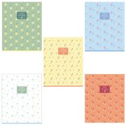 Тетрадь А5 48 л., HATBER, скоба, клетка, обложка картон, тиснение, Цветочный орнамент (микс), 092867, 48Т5тВ1