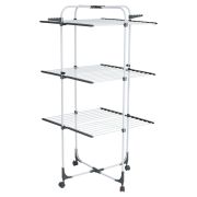 Сушилка напольная для белья раскладная, 3 уровня, 30 метров, на колесах, LAIMA HOME HIGH-RISE, 700472