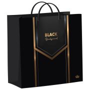 Пакет с пластиковой ручкой, мягкий пластик, 26х24 см, «Черный бэкграунд», 140 мкм, н00269763