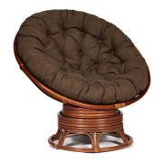 Кресло-качалка PAPASAN/ПАПАСАН w 23/01 B /с подушкой/ 115х78х104 см, Pecan (орех), ткань Коричневый, 3М7-147