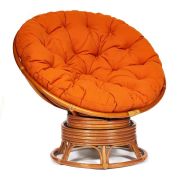 Кресло-качалка PAPASAN/ПАПАСАН w 23/01 B /с подушкой/ 115х78х104 см, Cognac (коньяк), ткань Оранжевый, С 23