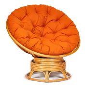 Кресло-качалка PAPASAN/ПАПАСАН w 23/01 B /с подушкой/ 115х78х104 см, Honey (мед), ткань Оранжевый, С 23