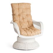 Кресло-качалка «ANDREA Relax Medium» /с подушкой/ 74х82х100 см, TCH White (белый), Ткань рубчик, цвет кремовый