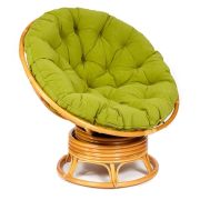 Кресло-качалка PAPASAN/ПАПАСАН w 23/01 B /с подушкой/ 115х78х104 см, Honey (мед), флок Олива, 23