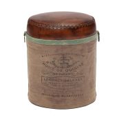 Пуф Secret De Maison CHAPELLE ( mod. M-6400 ) металл/кожа буйвола/ткань хлопок, 46 хD36см, коричневый, ткань: винтаж