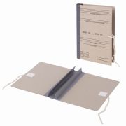 Папка архивная для переплета «Форма 21», 40 мм, с гребешками, БУРАЯ, 4 отверстия, завязки, STAFF, 111054