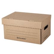 Короб архивный «Делопроизводство» (235х325х180 мм), с крышкой, гофрокартон, BRAUBERG, 129589