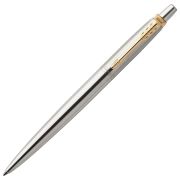Ручка шариковая PARKER «Jotter Core Stainless Steel GT», корпус серебро, позолота, синяя, 1953182