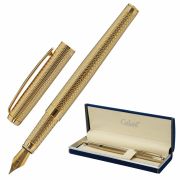 Ручка подарочная перьевая GALANT «VERSUS», корпус золотистый, детали золотистые, узел 0,8 мм, синяя, 143528