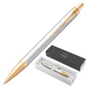 Ручка шариковая PARKER «IM Premium Pearl GT», жемчужный лак, позолота, синяя, 2143643