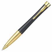 Ручка шариковая PARKER «Urban Muted Black GT», корпус черный, позолоченные детали, синяя, 2143640