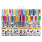Ручки гелевые ЮНЛАНДИЯ, НАБОР 60 ЦВЕТОВ, узел 1 мм, линия письма 0,5 мм, 144452